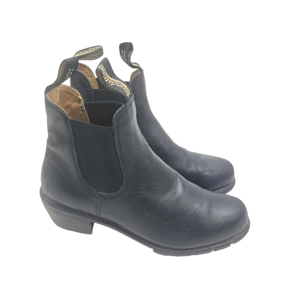 Blundstone 1623 Heel Chelsea Boots Women's US 8.5 Black Leather Lug Sole